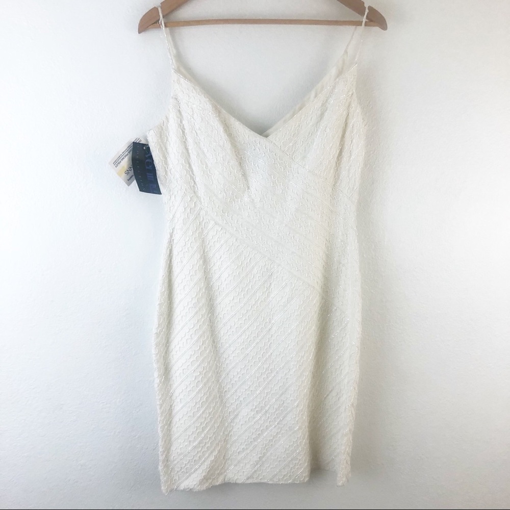 Carmen Marc Valvo Spaghetti strap Beaded dress 8